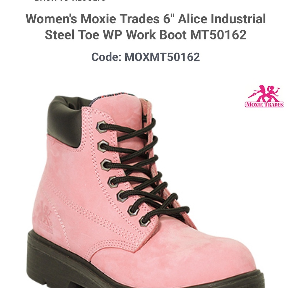 Moxie Alice Boot Steel-Toe Women’s Pink Work Boot - Picture 14 of 17
